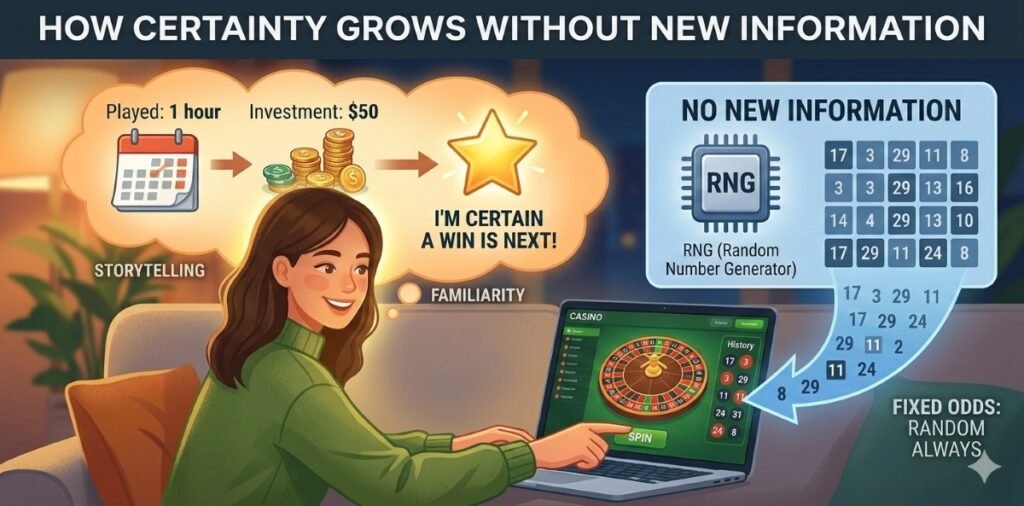 How Certainty Grows Without New Information